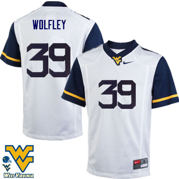 NCAA Men's Maverick Wolfley West Virginia Mountaineers White #39 Nike Stitched Football College Authentic Jersey VE23M00LD